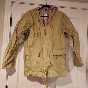 Thermal Slicks green and pink lined hooded raincoat M